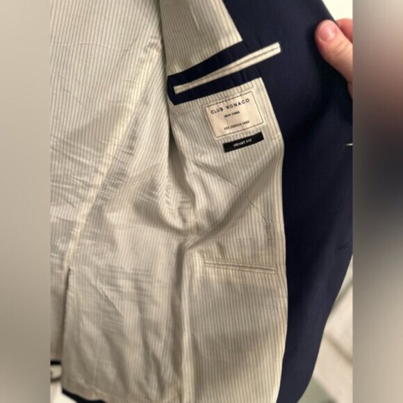 Club Monaco Loro Piana Zelander Fabric Blue Blazer Jacket - Picture 7 of 7